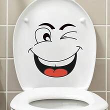 BRUP 4sheets/Set Cartoon Face Wall Stickers, Kids Room Decorations, Removable Self-Adhesive Trash Can Stickers, PVC Interesting Wall Art, Bedroom And Living Room Decorations - Multicolor - View 7