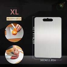 3pcs Stainless Steel Cutting Board Set, Double-Sided Chopping Board, Hygienic & Durable Non-Stick Cutting Board For Meat, Vegetables, Fruits - Silver - View 13