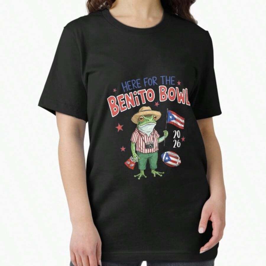 Here For The Benito Bowl Puerto Rican Football SuperB 2026 1 Essential T-Shirt - Negro - Ver 1