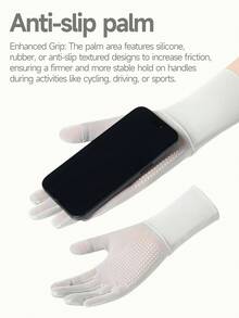 1双女士轻薄夏季手套，冰丝透气，日常户外防晒手套 - 彩色 - 查看 4