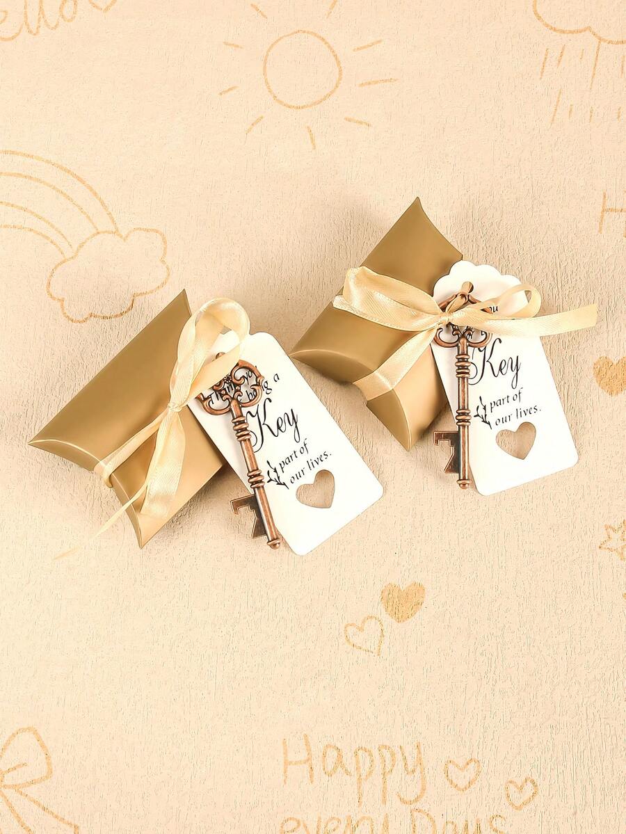 50pcs Vintage Key Bottle Opener, Retro Key Shaped Bottle Openers As Wedding Party Favors, Keychains, Bridal Shower Gifts