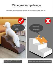 PETSIN 1 件米色宠物楼梯，底部防滑，柔软，可拆卸和清洗，适合受伤或年老的狗，以及患有关节痛的宠物 - 米色 - 查看 6
