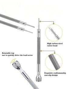 1 Set Uhrenarmband Reparatur Werkzeug-Kit, inklusive doppelköpfiger Armband Lochzange, Schraubendreher, Gehäuseöffner, Hebeleisen, Pinzette, Federstege, mit Aufbewahrungstasche, Uhrenarmband Demontage Werkzeugsatz, ideales Valentinstags-Geschenk für Uhrenliebhaber - Schwarz - Übersicht 9