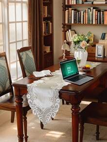 ABEST6522 Home&Living store 1 pezzo Runner da tavolo in 100% poliestere con pizzo, traforato, artistico e fresco, come regalo, decorazione per la stanza, decorazione per la casa multi-scena per uso interno & esterno, mobili da esterno. Perfetto per uso interno & esterno: soggiorni, camere da letto, patii, giardini, picnic, PC - Cachi - Visualizzare 8