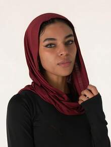 1件装女士经典纯色头巾，预缝制裹身式围巾头巾，可调节多用途头巾，柔软舒适的粘胶纤维面料，适合日常佩戴、运动、瑜伽 - 多色 - 查看 18