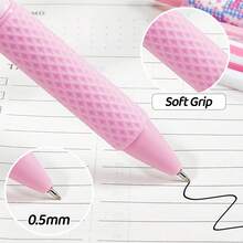 6支/套粉色蝴蝶结速干中性圆珠笔，0.5毫米细笔尖，书写流畅，适用于办公室、教室、成人、家庭办公、家庭教育、考试、节日文具礼品、返校季、顺滑圆珠笔、考试用笔、办公用品、家庭礼品 - 中性筆 - 查看 9