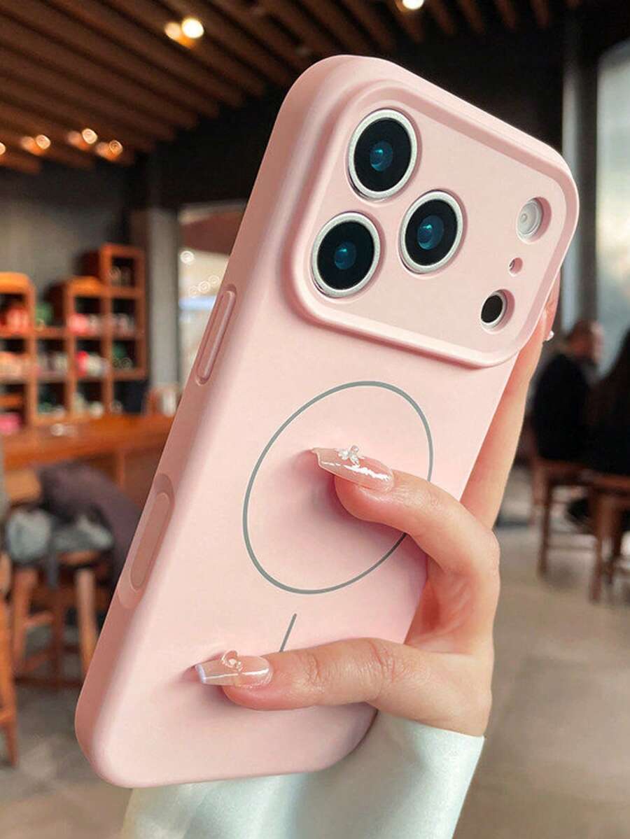 1 ốp lưng điện thoại silicon lỏng mờ tối giản có nam châm, tương thích với iPhone 17 AIR 16 15 14 13 12 Pro Max Plus, hỗ trợ sạc không dây.