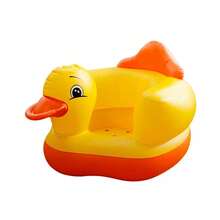 1pc Baby Sitting Chair, Foldable Inflatable Safety Anti-Fall Sofa Dining Chair, Infant Bathing Stool Toy, Suitable For Daily Use - Yellow - View 10