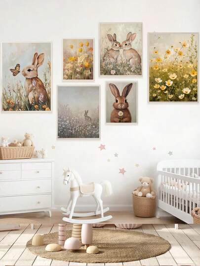 1pc Canvas Wall Art - Baby Decor – Printable Vintage Spring Prints, Neutral Spring Wall Art Gallery, Easter Bunny Artwork, Easter Farmhouse Decor, Spring Prints Framed Nursery Wall Art Perfect For Playroom Decor Nursery Decor, Childcare Room Decor, Preschool Decor, Boy's Room Decor Girl's Bedroom Decor Kids' Room Decor Easter Wall Art, Baby Room Spring Decor, Easter Kids' Room Posters, Spring Decor Posters