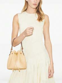 TORY BURCH - Women T Monogram Pebble Bucket Bag - 250 BISCOTTI - View 2