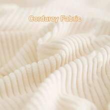Mezclilla, Silla de mecedora, Silla de mecedora con reposapiés retráctil, Silla de mecedora de terciopelo cómoda para nursery, sala de estar, balcón, terraza. - Beis - Ver 3