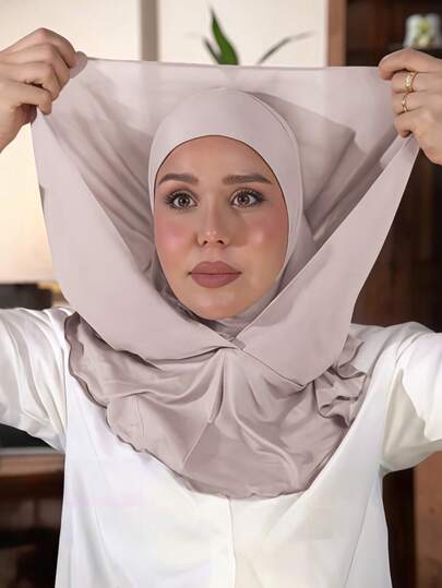 1件拉法帽面罩头巾，一体式头巾，弹性针织头巾，可遮盖颈部，适合祈祷、旅行、工作、日常佩戴