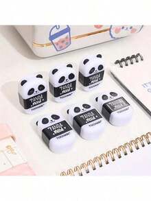 1个便携式小巧可爱熊猫造型橡皮擦，二合一削笔器橡皮擦多功能文具 - 熊貓削鉛筆機 - 查看 3