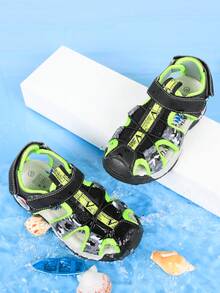 Sandal Air Anak-Anak dengan Ujung Tertutup, Sandal Olahraga Luar Ruangan Ringan untuk Anak Laki-Laki dan Perempuan, Musim Semi/Panas - Hijau - View 2