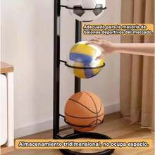 Soporte Universal Para 4 Bolas De Almacenamiento Negro Material Metálico Resistente 89,5 Cm Altura Diseño Estable Para Fútbol Baloncesto Voleibol - por defecto - Ver 6