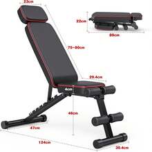 Foldable Workout Bench: Adjustable Incline Decline Flat Bench For Home Gym - Black - View 7