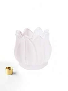 1pc Tulip Glass Candle Holder. Lightweight & Romantic Candlelight Cup. Fragrance Candle Holder. Candle Cup. Holiday Decor - Multicolor - View 17