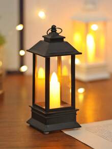 1pc Vintage Handheld LED Lantern Light (With Battery), Indoor Tabletop Decor LED Lantern, Ramadan Eid Al-Fitr Eid Al-Adha Decor Lantern, Wedding Party Holiday Camping Decor LED Lantern, Bedroom Decor Tabletop Night Light - Yellow - View 20