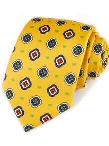 Exclusive Design Luxury Men's Digital Print Tie - Navy Blue With White And Beige Geometric Pattern, Super Fine Fiber, Woven Texture, Suitable For Thanksgiving, Father's Day And Campus Events - Multicolor - View 13