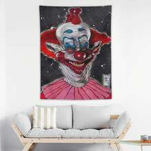 Killer Klowns From Outer Space Clown Tapestry Wall Hanging, Elegant Wall Hanging Tapestries Wall Art For Bedroom Decor, Outdoor - 1PC - Xem 4