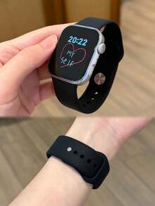 适用于华为 Watch Fit3、Fit4、Fit4 Pro 系列的硅胶表带，男女通用 - 黑色 - 查看 1