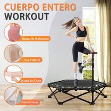 URPOWㅤ Trampolin Fitness Adultos Trampolín De Fitness Portátilde 42 Pulgadas con Mango De Es Ajustable Capacidad De 200 Kg Uso En Inter y Exter - ferroso - Ver 4