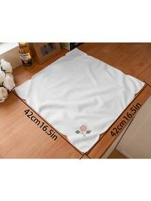 1pc/4pcs Solid Color Embroidered Floral Napkins, Suitable For Dining Table Decor, Photography, Celebrations - Multicolor - View 2