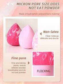 4pcs Makeup Sponges, Suitable For Cream And Powder Concealer, Makeup Tool, Makeup, Affordable, Room Decor, Vanity, Travel, Bedroom, Makeup Accessories, Makeup Puff, Makeup Sponge, Makeup Puff, Makeup Sponge, Affordable, Christmas Gift Filler, Makeup, Makeup Tool, Affordable Item, Gift, Women Gift, Christmas Gift,Giveaways,Travel,Cheap Stuff,Travel Essential - Multicolor - View 3