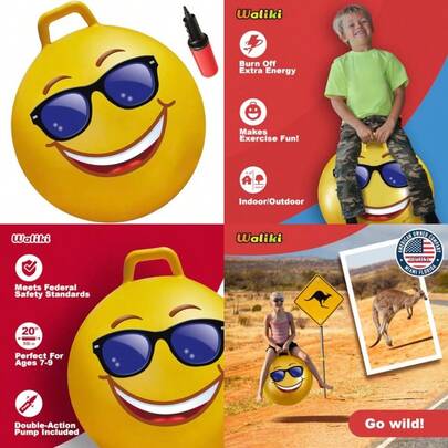 WALIKI Hopper Ball Toys For 7 8 9 And 10 Years Old Hippity Hop Jumping Ball Cool Bouncy Toy For Boys And GirlsChildren's Growth Games, Fun And Joyful, Essential For Childhood