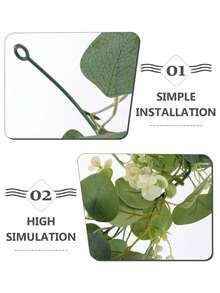 Dây leo bạch đàn nhân tạo (1/2 nhánh), dài khoảng 180cm, màu xanh lá cây với những bông hoa nhỏ, thích hợp trang trí trong nhà/ngoài trời, treo, trang trí đám cưới, tiệc tùng, hàng rào/tường, trang trí nhà cửa, sân vườn, quanh năm. - màu xanh lá - Xem 9