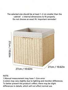 手工编织纸绳可折叠收纳篮，方形洗衣篮带提手，可用于存放脏衣服、内衣、玩具和零食，波西米亚风格手工编织纸绳收纳篮，可折叠置物篮，装饰性多功能篮，不防水，适用于存放衣物、零食、玩具，木质材料，窗景设计，收纳篮 - 米色 - 查看 19