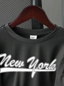 男童休闲字母印花短袖T恤，夏季 - 灰色 - 查看 4