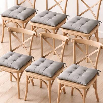 Set di 6 cuscini quadrati soffici e gonfi per sedie - 40x40 cm FATTO IN TURCHIA