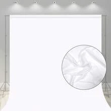 White Photo Backdrop Curtains (No Stand), White Photography Seamless Backdrops Background For Easter, Birthday Party, Wedding, Photos, Projector - White - View 1
