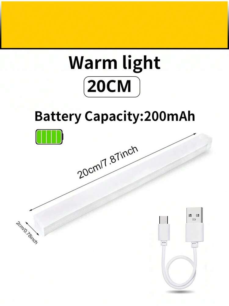 1pc USB Rechargeable LED Motion Sensor Light, Cabinet Wardrobe Light, Wireless LED Night Light, Staircase Backlighting, Rechargeable, Suitable For Room, Kitchen, Kitchen Accessories, Closet, Stairs, Corridor And Cabinet, Kitchen Decor, Bedroom Decor, Bedroom, Lamp, Light, Room Decor, Sensor Light, Kitchen Light, Battery Wall Lamp, Ceiling Light, Battery Lamp, Christmas, Halloween, LED Light, Wall Lamp, Wall Light, Bedroom Light, Battery Capacity: 150mAh, 200mAh, 350mAh, 10/20/30/50cm Optional - Smart Sensor Cabinet Lights - View 19