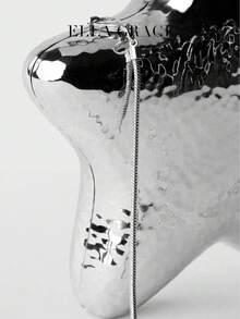 ELLA GRACE - 银色星形手拿包，闪亮派对晚宴迷你钱包，女士时尚链条单肩包，可爱星形包，适合派对和活动 - 銀色 - 查看 3