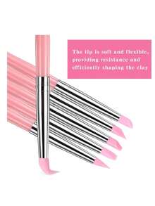 1 Set Nail Art Dotting Pen Kit, Nail Tools Polka Dot Pen, Nail Dotting Pen, Silicone Nail Art Pen Set Pink Handle Dotting Pen, Nail Art Dual-Head Silicone Pen Engraving Pen Gel Brush Nail Art Brush, Nail Art Tools Metal Rod Flower Line Drawing Pen Gold Nail Art Pen Set Striping Brush - Multicolor - View 6