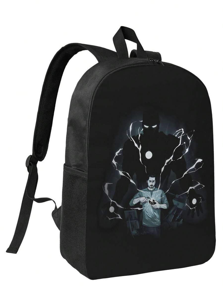 Tony Stark Custom Graphic Polyester Backpack - Bold Prints & Practical Storage - Hình chữ nhật - Xem 1