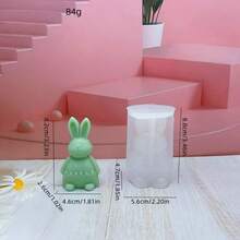 1个裂纹蛋兔子蜡烛模具，硅胶模具，用于DIY复活节兔子香薰蜡烛 - A-白色 - 查看 6
