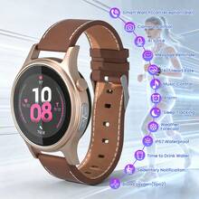 Unisex Smartwatch With Colour Display, Featuring 24/7 Heart Rate Monitoring, Blood Oxygen Saturation Tracking, Blood Pressure Measurement, Sleep And Stress Health Monitoring, Blood And Body Composition Analysis, And Multiple Exercise Modes. - màu nâu - Xem 2