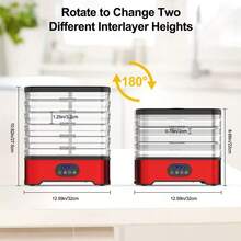 400W 5-Tier Food Dehydrator, Home Electric Food Drying Machine For Jerky, Fruit, Vegetable, Pet Treats, 72-Hour Timer With Temperature & Fan Speed Control - EU F Type Plug(220-240V) - View 8