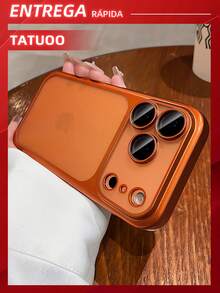 1 Piece Luxury Matte Galvanized Phone Case, Fingerprint-Resistant Translucent PC Material, Compatible With IPhone 17 Pro Max/17 Pro/17 - Orange - View 6