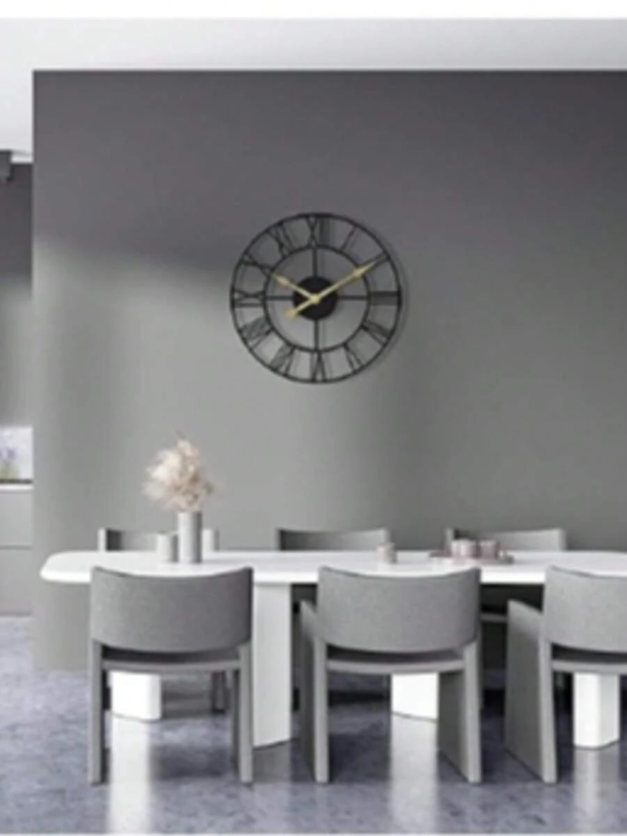 Sorbus Large Wall Clock for Living Room Decor - 16 Inch Big Wall Clock Decorative - Battery Operated - Roman Numeral Analog Large Clock for Bedroom, Room, Home, Kitchen, Office, Wall Decor (Black) - Estrella - Ver 1