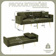 Sofa Bed Mattress - Green + Teddy - View 4