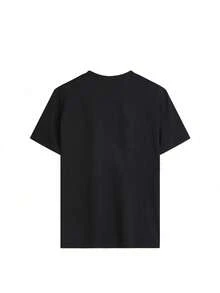 Women's Summer Letter Print Casual Simple Loose Everyday Street Style Round Neck Short Sleeve T-Shirt Tops - Black - View 3