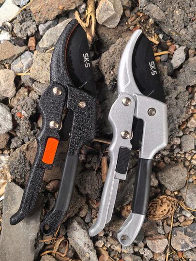 一套符合人体工学的省力修枝剪，合金钢刀片，男女通用园艺剪，适用于修剪果树枝条、花卉植物、嫁接和园林绿化。