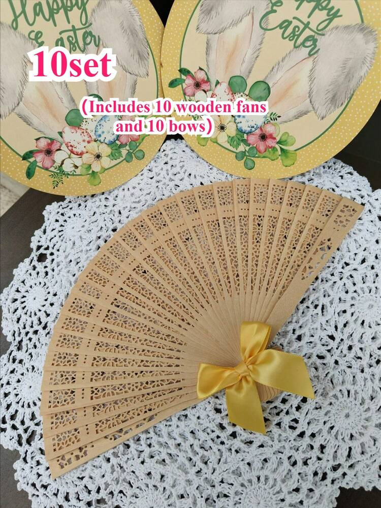 1-30 piezas Abanicos de madera plegables elegantes, abanicos de mano de estilo bohemio, abanicos de boda con lazo, totalmente calados y tallados, abanicos de madera portátiles y ligeros, adecuados como accesorios de fotografía, regalos de graduación para mujeres y decoración del hogar, para usar en verano, playa o viajes para disfrutar de la brisa fresca, abanicos de boda de madera tallados personalizados, incluye borlas, cintas y bolsas de organza como recuerdos para invitados de boda, abanicos nupciales, abanicos conmemorativos, exhibición de bellas artes, de alta calidad y personalizados - Multicolor - Añade 35