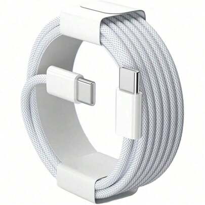 3.3/6.6/10ft USB-C To Type-C Fast Charging Data Cable, Nylon Braided, Compatible With IPhone 17/16/15/Pro/Pro Max/IPad, And Other Android Phones, Supports 60W~18W Fast Charging, Suitable For Indoor/Outdoor/Travel And Car Use