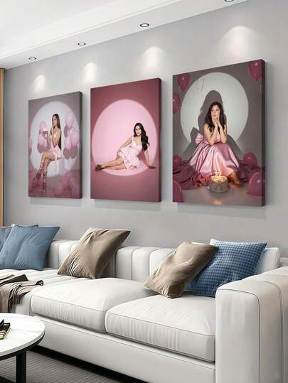 Set de 3 impresiones en lienzo personalizadas, póster sin marco, arte en lienzo enmarcado acogedor para interiores, regalos para el Día de San Valentín, aniversario de bodas, Día de la Madre, Día del Padre, recuerdos personalizados, adecuado para la decoración del dormitorio