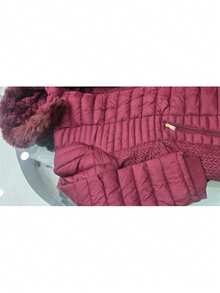 Women's Plus Size Lined Waterproof Casual Jacket With Zipper, Puffer Fabric, For Everyday Winter - 酒紅色 - 查看 6